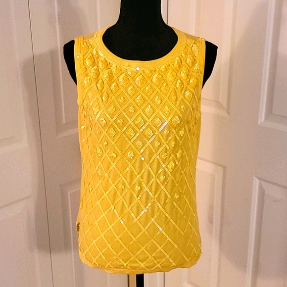 Ann Taylor Tops - ☆ Ann Taylor ☆ Yellow Sequin Tank Top LP